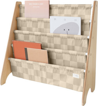 3 Sprouts Recycled Book Rack/checkerboard/beige