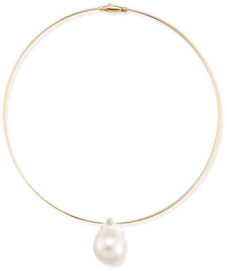 Mizuki Medium Single Pearl Collar Necklace