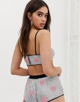 Thumbnail for your product : Jaded London heart sequin crop top