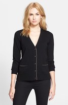Thumbnail for your product : Milly Metallic Trim Cardigan