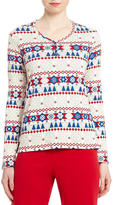 Thumbnail for your product : Sleep Sense Fair Isle Henley Christmas Holiday Pajama Top