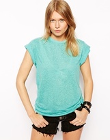 Thumbnail for your product : ASOS Linen Mix Boyfriend T-Shirt - Green £8.00