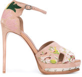 Alexander McQueen - sandales à plateforme et fleurs brodées
