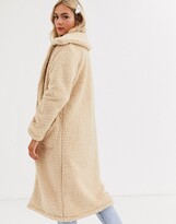 Thumbnail for your product : Brave Soul heavenly long coat in borg