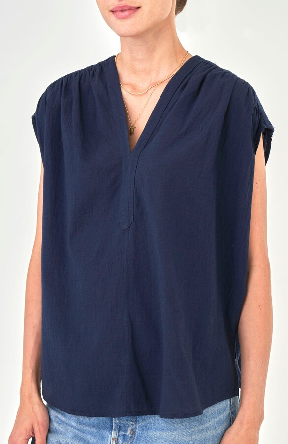 ocean+main Sleeveless Rouched Top