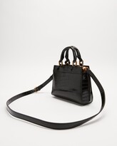 Thumbnail for your product : GUESS Women's Black Cross-body bags - Katy Mini Croc Satchel Bag - Size One Size at The Iconic