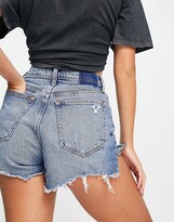Thumbnail for your product : Abercrombie & Fitch denim shorts in mid blue wash