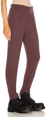 Enza Costa Peached Jersey Split Cuff Jogger in Red