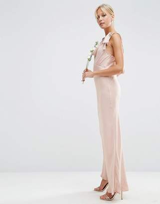 ASOS Design Bridesmaid Bias Cut Satin Maxi Dress