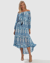 Thumbnail for your product : Aqua Blu Australia - Women's Pink Kaftan & Beach Dresses - Olympia Off Shoulder High Low Dress - Size One Size, M at The Iconic