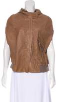 Thumbnail for your product : Brunello Cucinelli Hooded Leather Cape