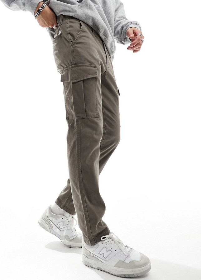 jack jones cargo pants without cuff in brown