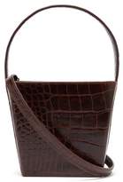 Thumbnail for your product : STAUD Edie Crocodile Effect Leather Bucket Bag - Womens - Brown