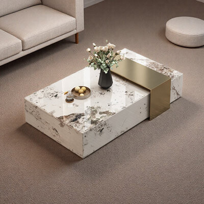 Latitude Run Elegance Home Living Room Slate Coffee Table