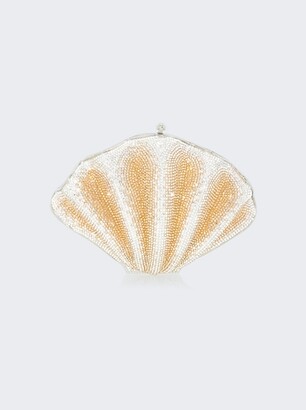 Judith Leiber Scallop Clam Bag Silver And Gold Crystal