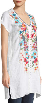 Johnny Was Vernazza Embroidered Tunic Dress, Petite