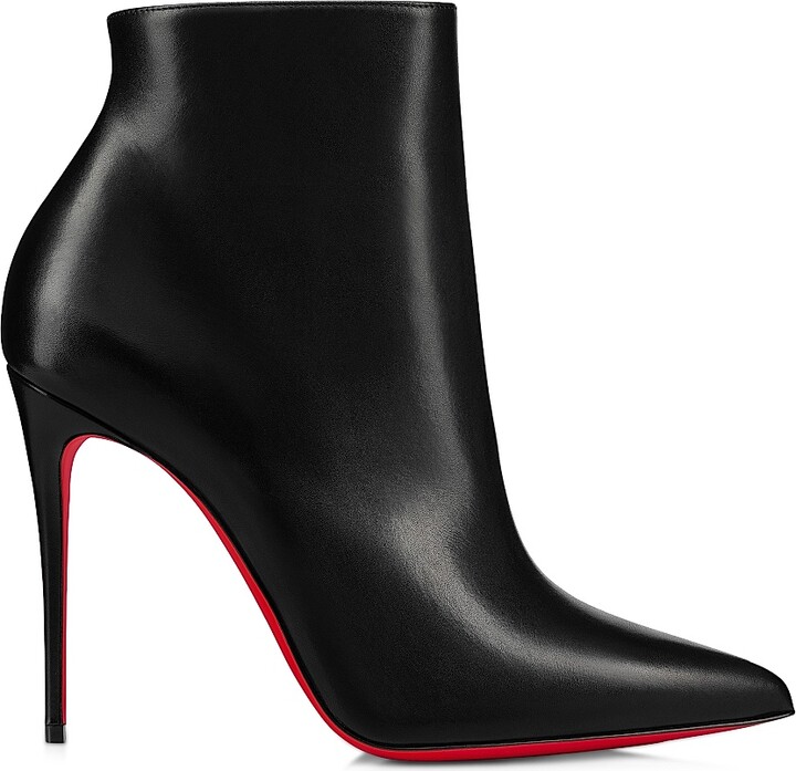 Christian Louboutin Women's So Kate 100MM Leather Booty Booties - Black - Size 4