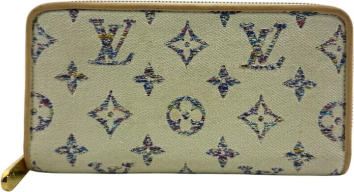 Louis Vuitton Multi-Color White Monogram Jacquard Long Wallet (Bi-Fold) (Pre-Owned)