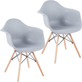 Hashtag Home Hermina Plastic Dining Chair with Beechwood Legs