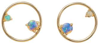 WWAKE Opal Circle Stud Earrings