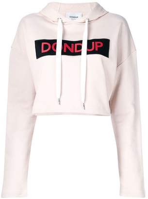 Dondup cropped logo print hoodie
