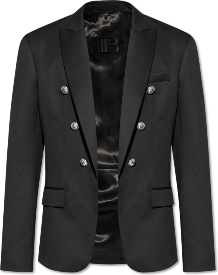 Balmain Wool Double-Breasted Blazer ShopStyle