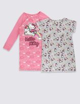 Thumbnail for your product : Marks and Spencer 2 Pack Hello Kitty Pyjama tops (1-7 Years)