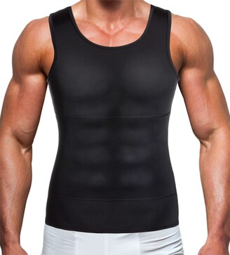 Mens Body Shaper Slimming Shirt Tummy Vest Compression Muscle Tank Top  Shapewear