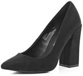 Thumbnail for your product : River Island Black Block Heel Court Shoes