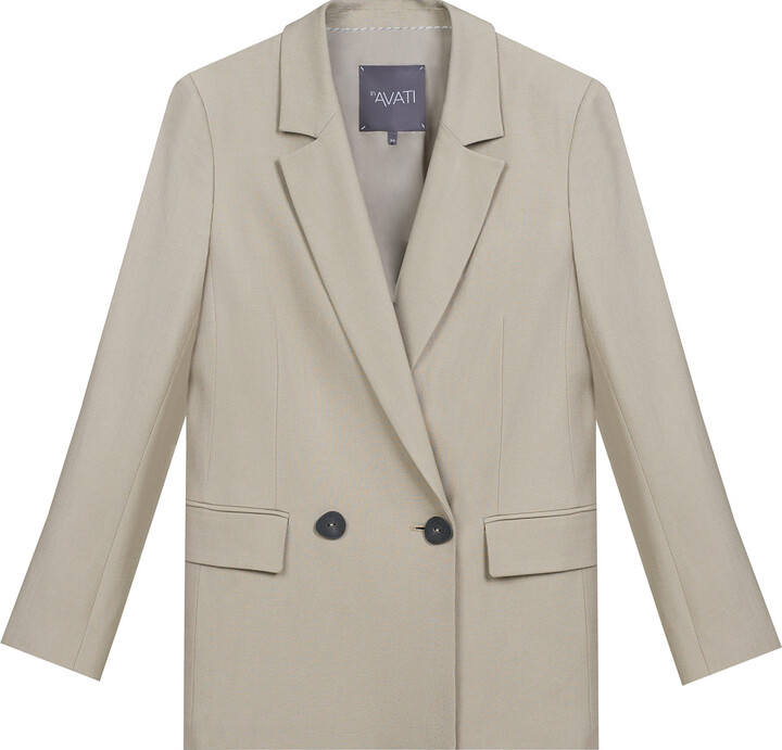 Inavati Neutrals Double-Breasted Light Taupe Jacket