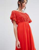 Thumbnail for your product : Traffic People Lace Capped Sleeve Maxi Dress