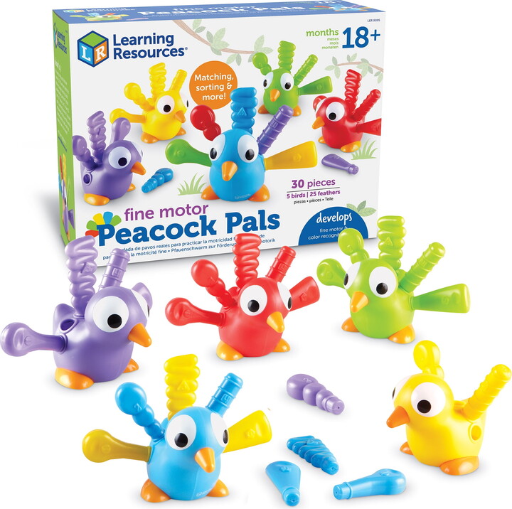 Learning Resources Fine Motor Peacock Pals - Toddler Montessori Toys, Ages 18 Months +