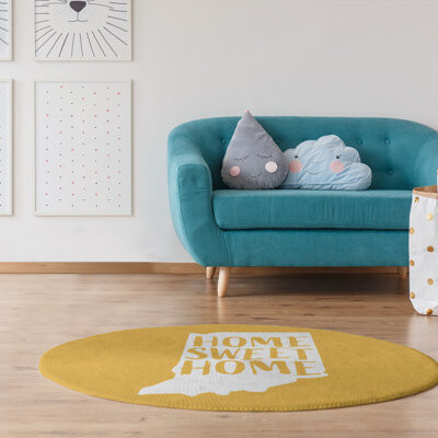 East Urban Home Home Sweet Indiana Poly Chenille Rug