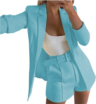 HAOLEI Womens Piece Outfit Suit Casual Solid Open Front Blazer