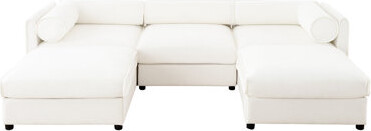 Kivaritio Comfortable 3 U-Shaped Chenille With - Hidden Storage And For A Relaxing Seating Couch Ergonomic