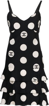 Chanel Pre Owned 1990s Interlocking CC-print dress - ShopStyle