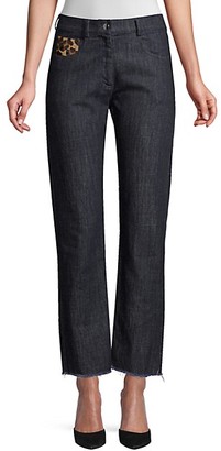 Michael Kors Straight-Leg Patch Jeans