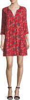 Thumbnail for your product : BA&SH Ever Floral-Print Split-Neck Shift Mini Dress
