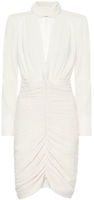 white plunge mini dress