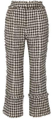 Erdem Verity Metallic Cotton-Blend Tweed Straight-Leg Pants