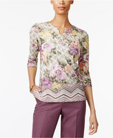 Thumbnail for your product : Alfred Dunner Palm Desert Palm Desert Floral-Print Top