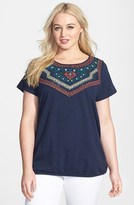 Thumbnail for your product : Lucky Brand Embroidered Lace Yoke Top (Plus Size)
