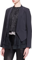 Thumbnail for your product : Brunello Cucinelli Silk-Ruffle Crepe Jacket