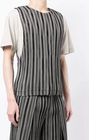 Thumbnail for your product : Homme Plissé Issey Miyake Leno striped pleated vest top
