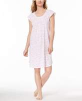Thumbnail for your product : Miss Elaine Floral-Print Picot-Trim Nightgown
