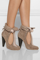 Thumbnail for your product : Isabel Marant Milla cutout suede and leather ankle boots