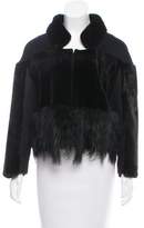Thumbnail for your product : Oscar de la Renta Fur-Trimmed Short Coat w/ Tags
