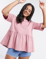 Thumbnail for your product : ASOS DESIGN casual smock top in dusky pink