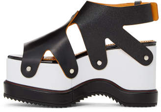 Proenza Schouler Black and White Flatform Sandals