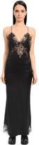 Thumbnail for your product : Ermanno Scervino Silk Satin Dress W/ Lace Inserts